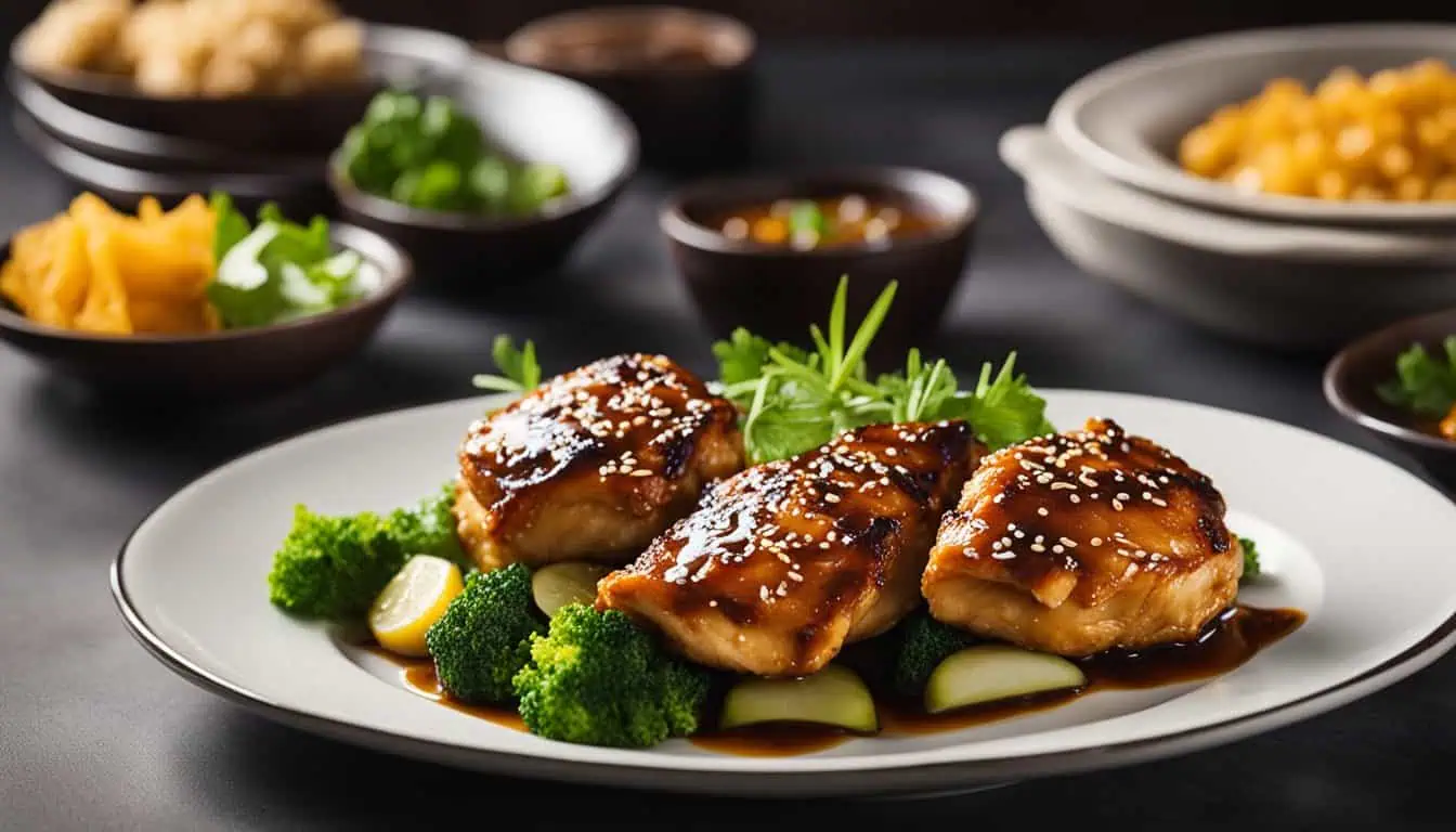 chicken teriytaki on a plate